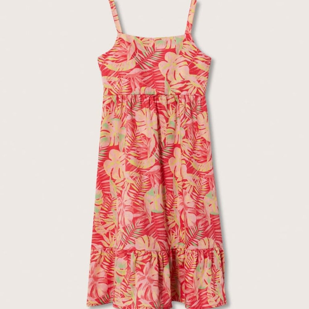 Mango MNG Tropical floral print cotton dress Girls Sz 8